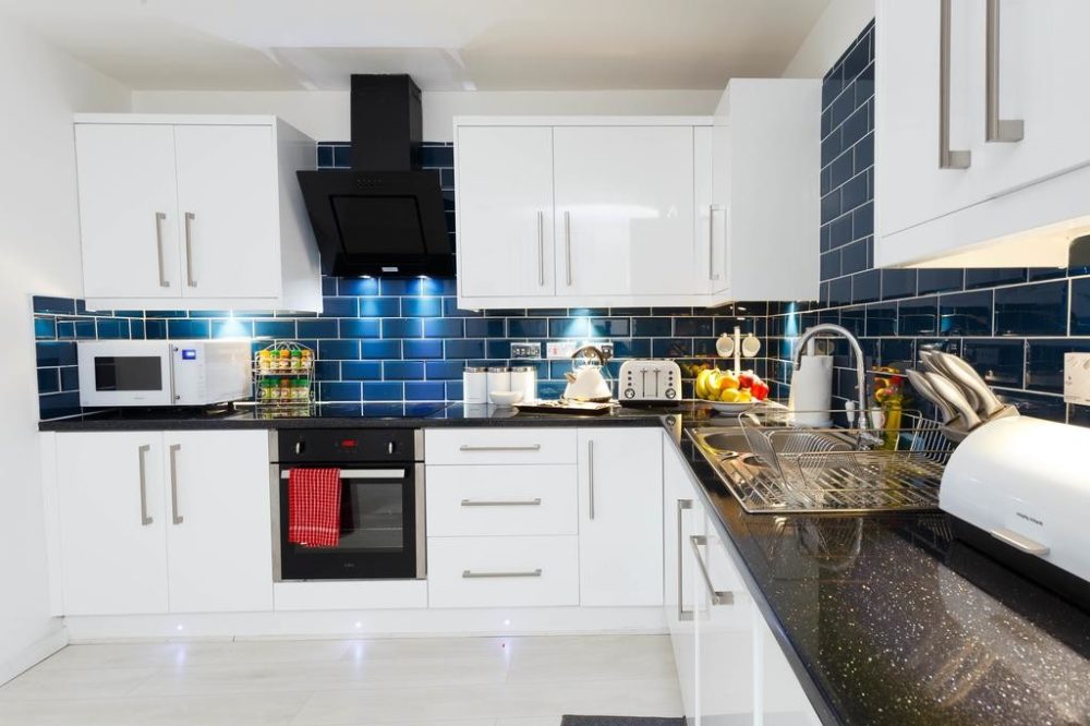 serviced accommodation with fully furnished kitchen